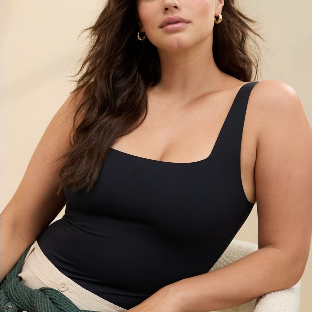 Aerie Smoothez Square Neck Bodysuit in Canyon Sun - XL